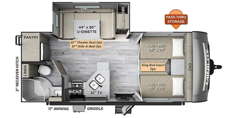 2023 Forest River Rockwood Mini Lite 2204S - Floor plan