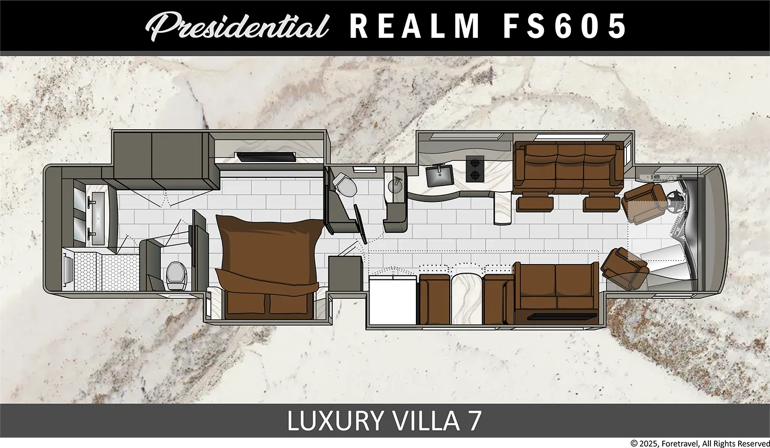 Foretravel Realm Presidential LV7 floor plan