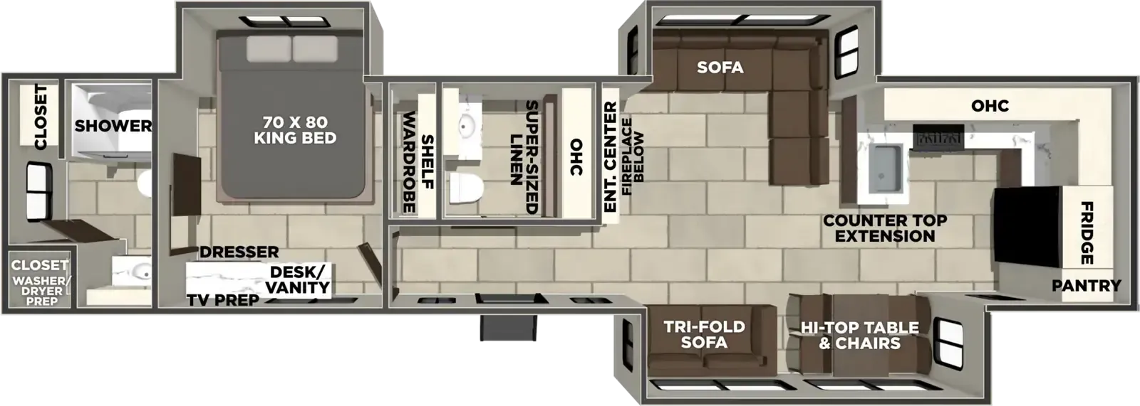 Forest River LaCrosse 39FK floor plan