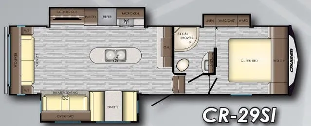 2019 Crossroads RV Cruiser Aire 29SI - Floor plan