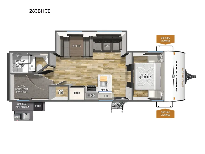 2026 Forest River Puma Camping Edition 283BHCE floor plan