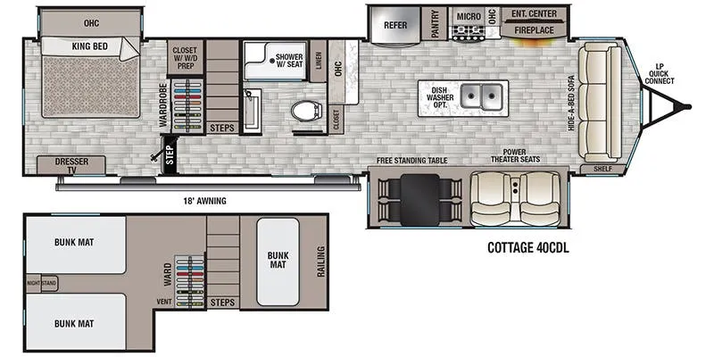 2022 Forest River Cedar Creek Cottage 40CDL - Floor plan