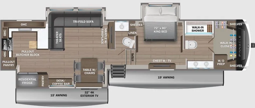 Jayco Pinnacle 38FBRK floor plan