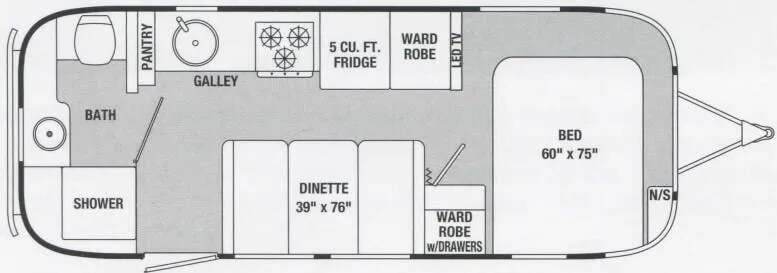 Airstream International Serenity 23FB floor plan