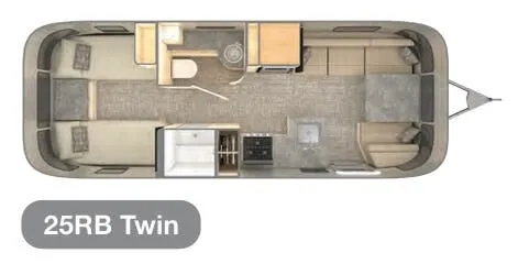 Airstream Flying Cloud 25RB Twin floor plan