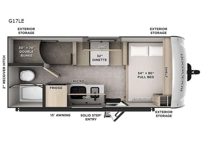 2026 Forest River Rockwood Geo Pro 17BLE - Floor plan