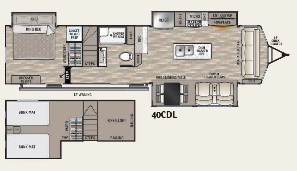 Forest River Cedar Creek Cottage 40CDL floor plan