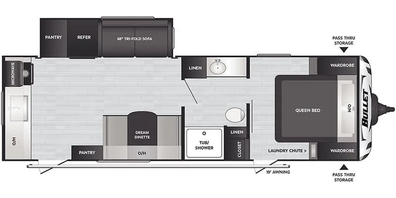 2022 Keystone Bullet Crossfire 2500RK - Floor plan