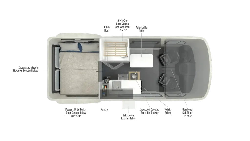2027 Winnebago Revel 44EC floor plan