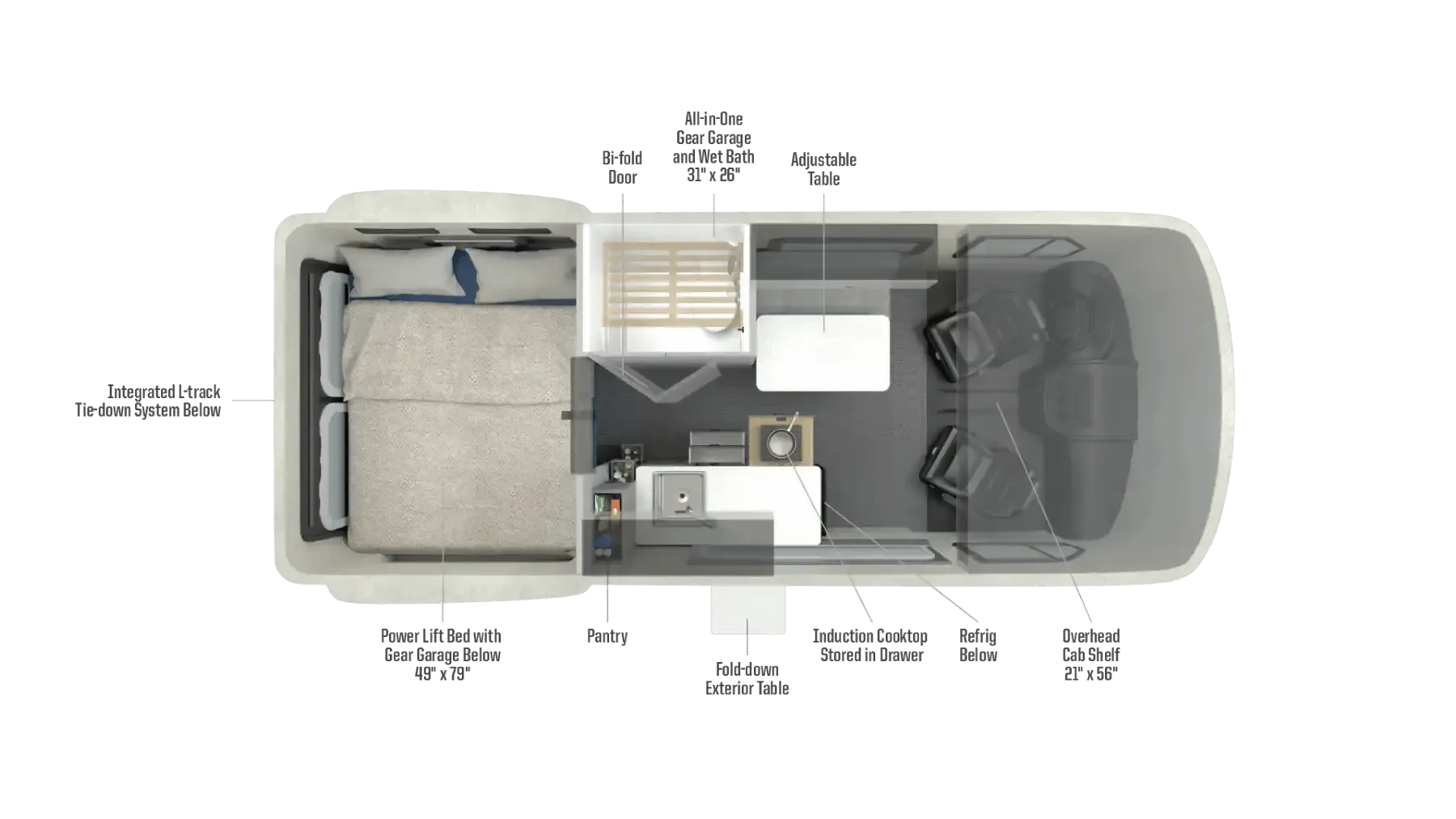 2027 Winnebago Revel 44EC - Floor plan
