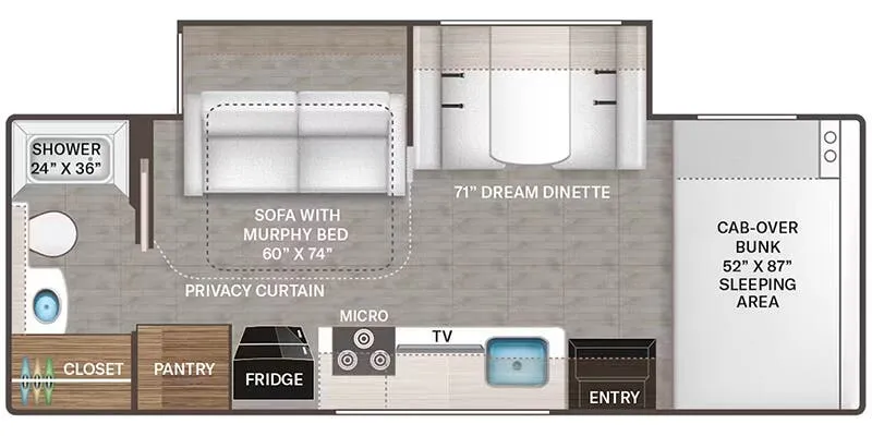2025 Thor Motor Coach Chateau 24LT - Floor plan