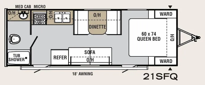 Forest River Viking Saga 21SFQ floor plan
