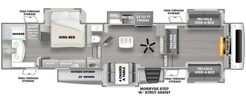 Forest River Sandpiper Luxury 391FLRB floor plan