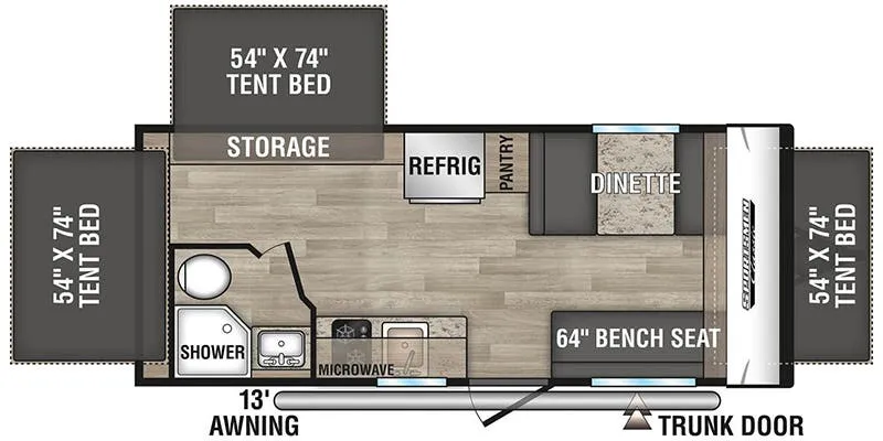 K-Z Sportsmen Classic 180RBT floor plan
