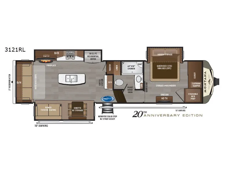2019 Keystone Montana 3121RL - Floor plan