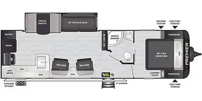 2021 Keystone Premier Ultra Lite 29RK - Floor plan