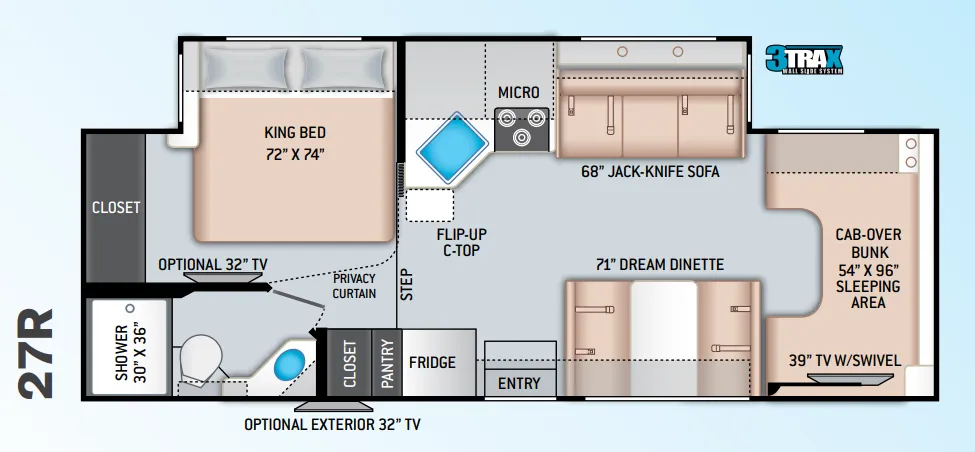 Thor Motor Coach Chateau 27R floor plan