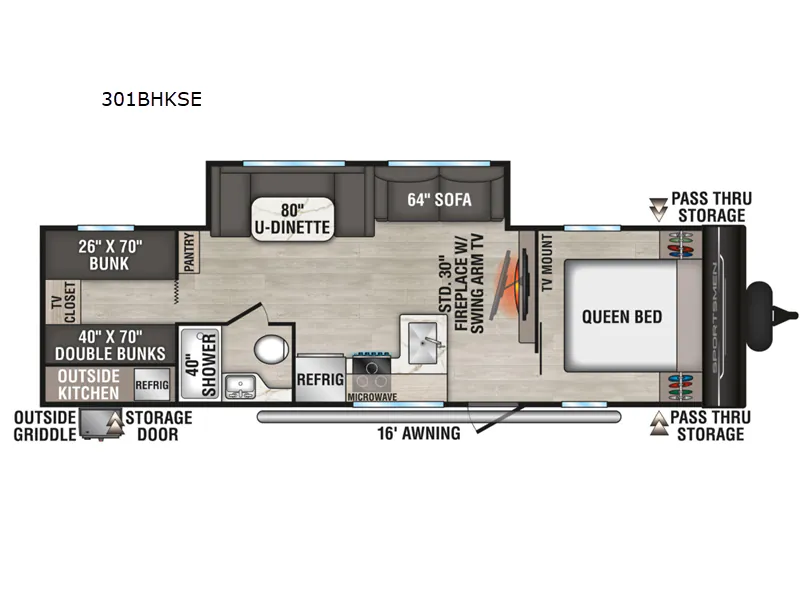 2026 K-Z Sportsmen SE 301BHKSE - Floor plan