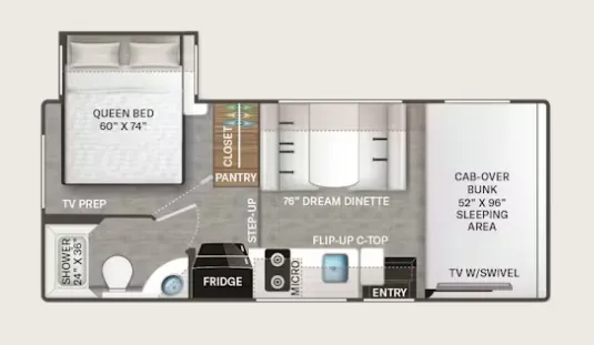 2026 Thor Motor Coach Freedom Elite 22HZ - Floor plan