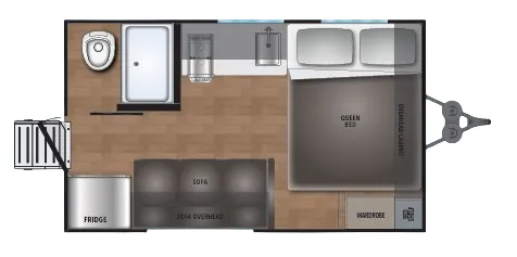 2024 Shasta RVs Compact 16RE - Floor plan