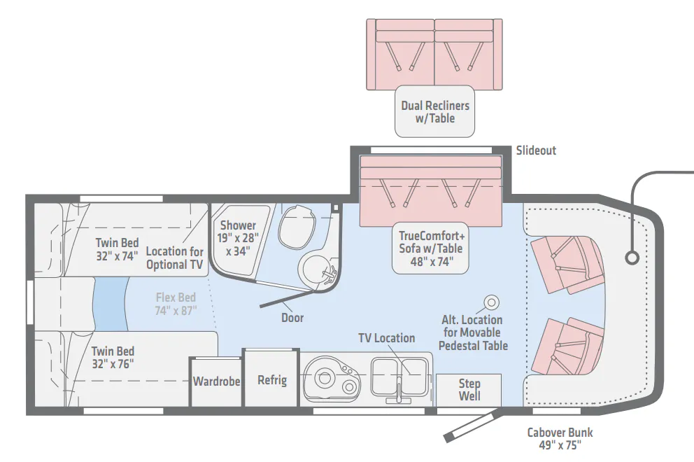 Winnebago Navion 24V floor plan