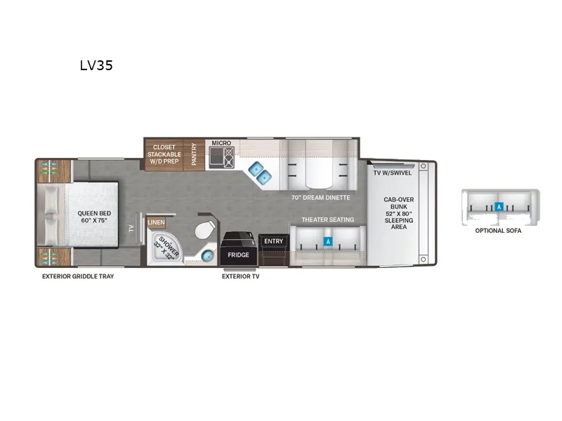 2024 Thor Motor Coach Omni LV35 - Floor plan