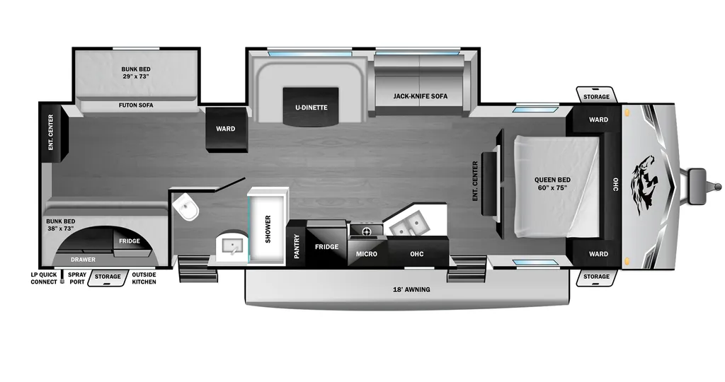 2026 Open Range RV Open Range Colt 32DSB floor plan