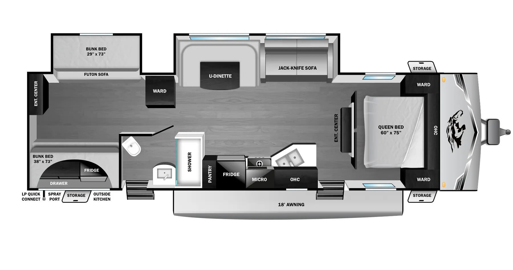 2026 Open Range RV Open Range Colt 32DSB - Floor plan