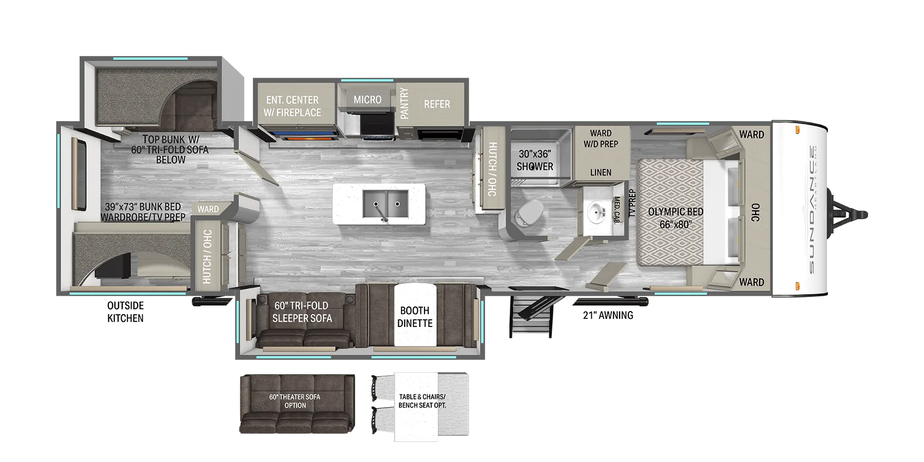 2026 Heartland Sundance Ultra-Lite 31BROK - Floor plan