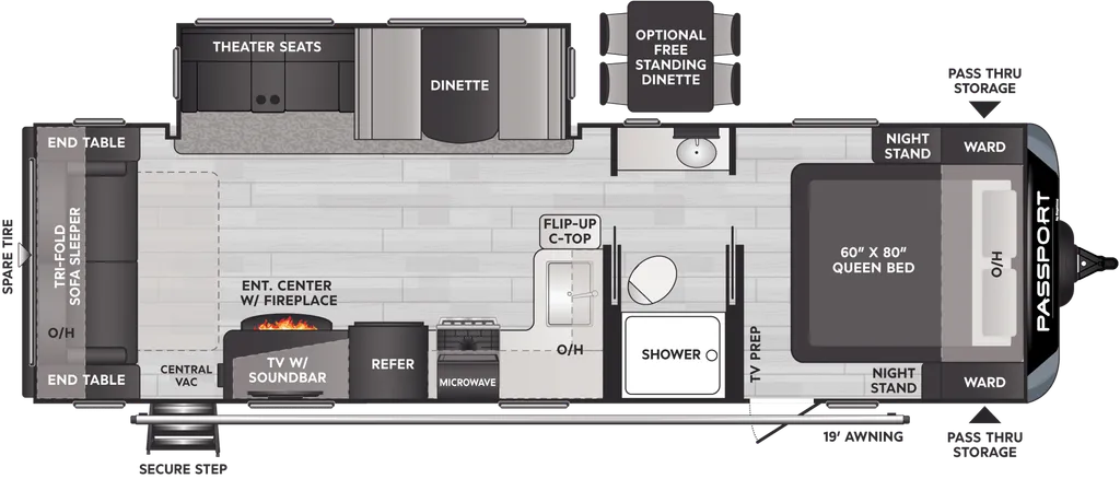 2023 Keystone Passport GT 2700RL floor plan