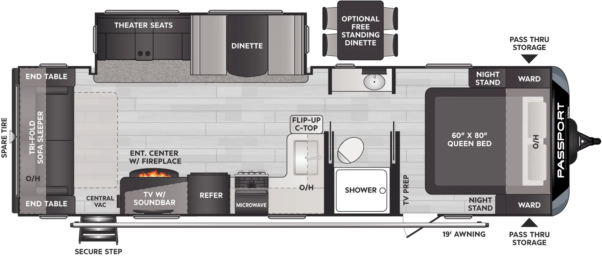 2023 Keystone Passport GT 2700RL - Floor plan