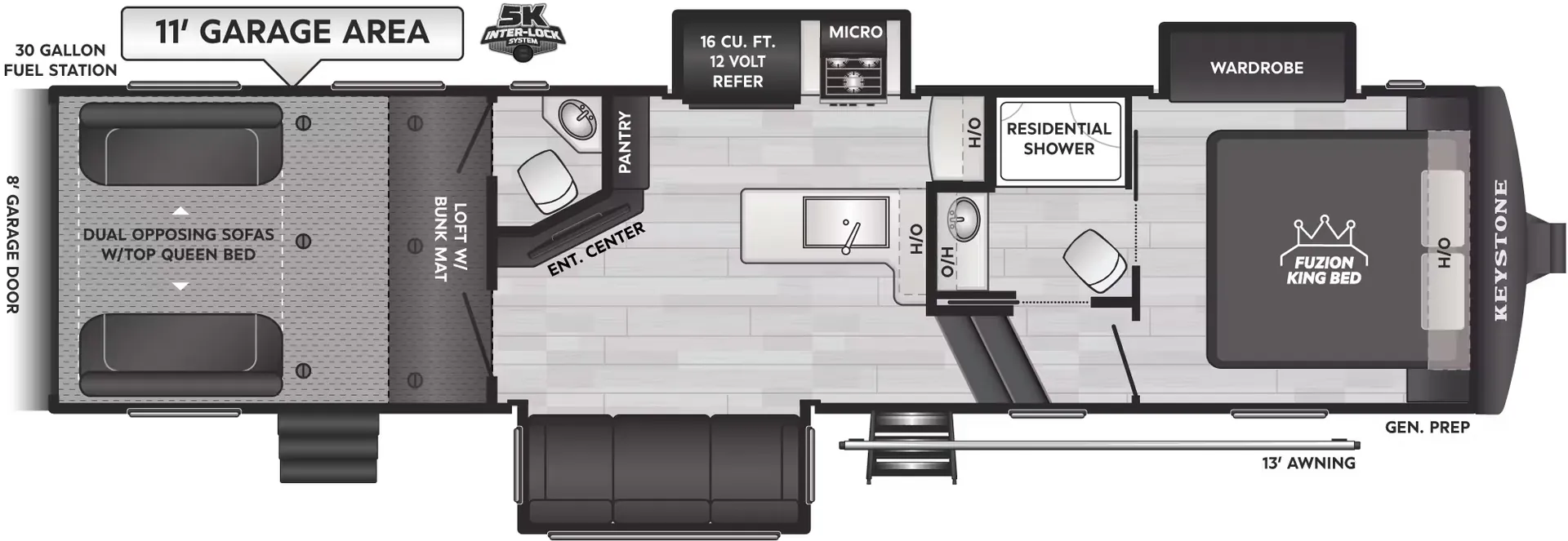 Keystone Fuzion Impact 337 floor plan