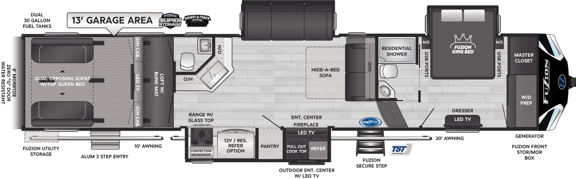 Keystone Fuzion 428 floor plan