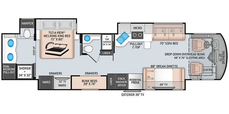 2018 Thor Motor Coach Aria 4000 - Floor plan