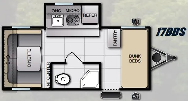 Pacific Coachworks Tango Mini 17BBS floor plan