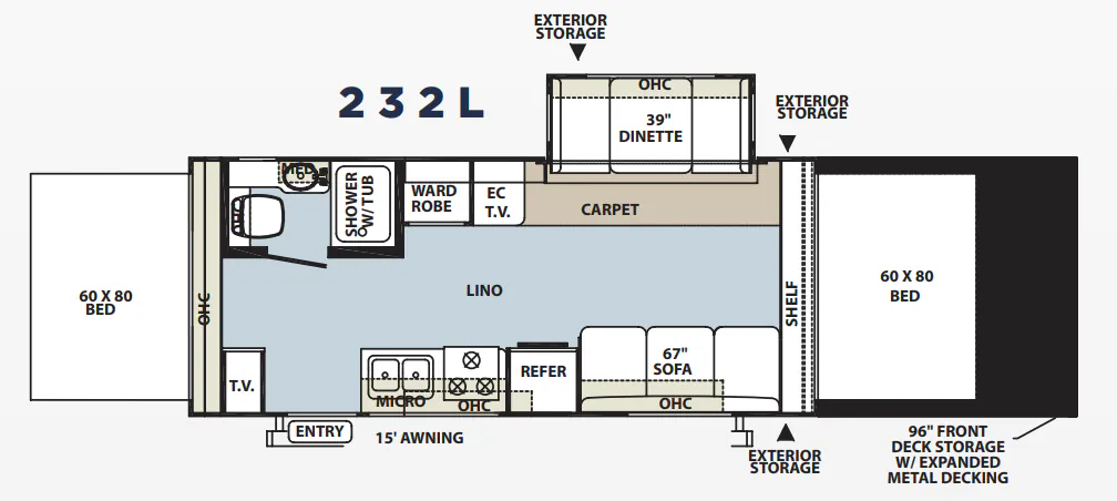 Forest River Rockwood Roo 232L floor plan