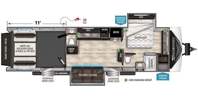 2020 Grand Design Momentum G-Class 29G - Floor plan