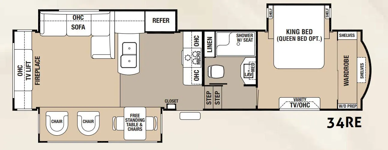 Forest River Cedar Creek Hathaway Edition 34RE floor plan