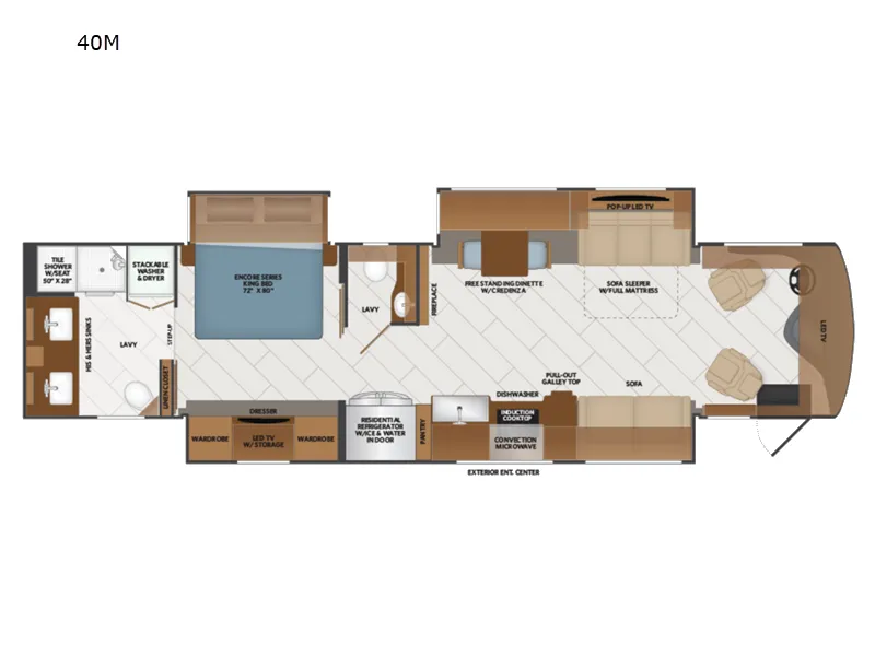 2024 Fleetwood Discovery LXE 40M - Floor plan