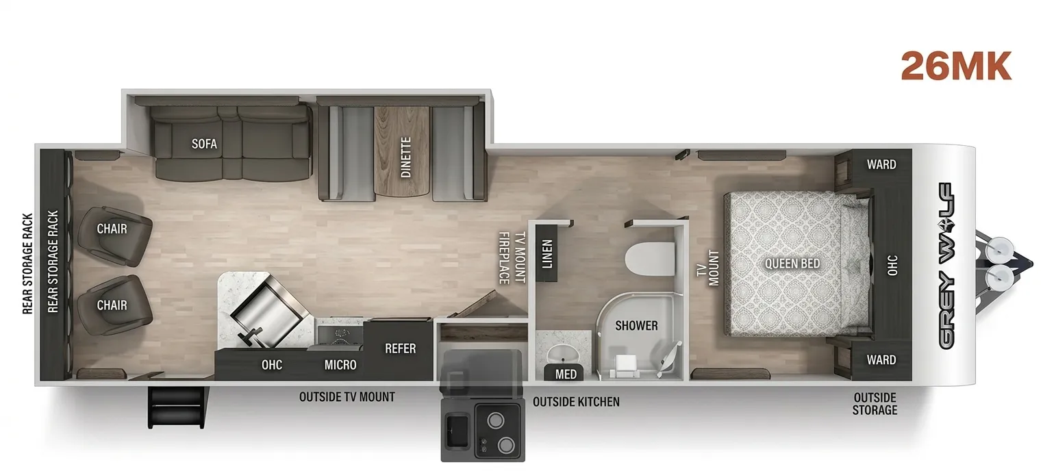 Forest River Cherokee Grey Wolf 26MK floor plan