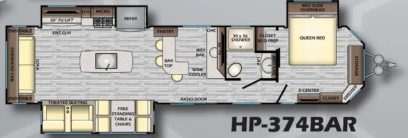 CrossRoads Hampton HP374BAR floor plan