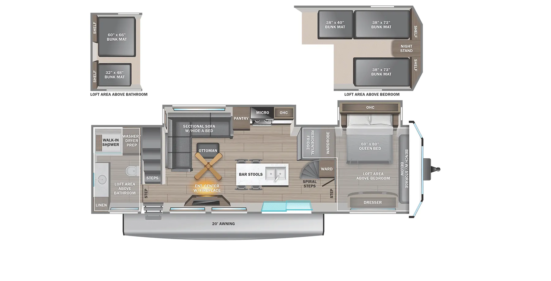 2025 Jayco Jay Flight Bungalow JayLoft - Floor plan