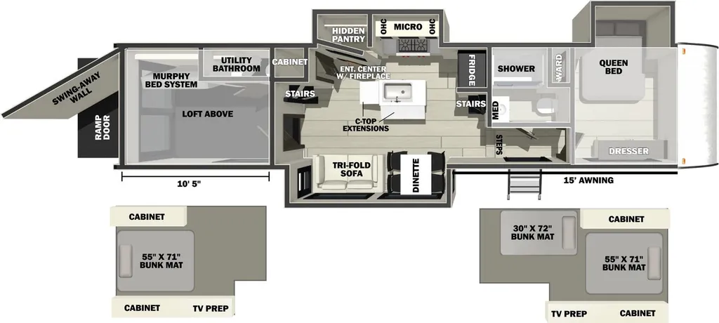 2026 Forest River Cherokee Wolf Pack 397STAY floor plan