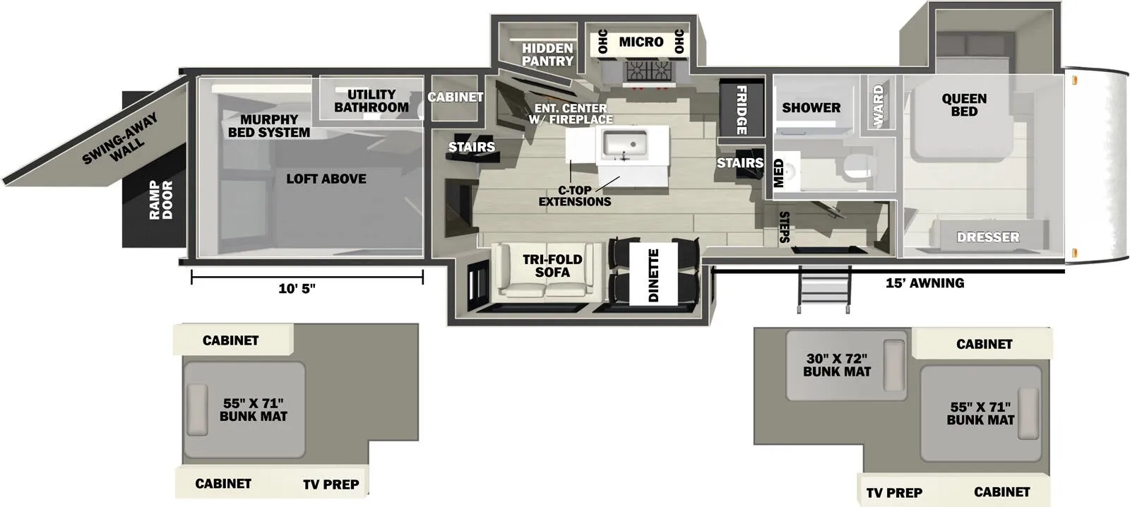 2026 Forest River Cherokee Wolf Pack 397STAY - Floor plan