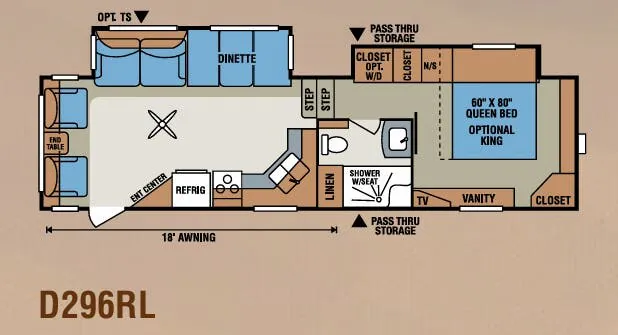 K-Z Durango D296RL floor plan