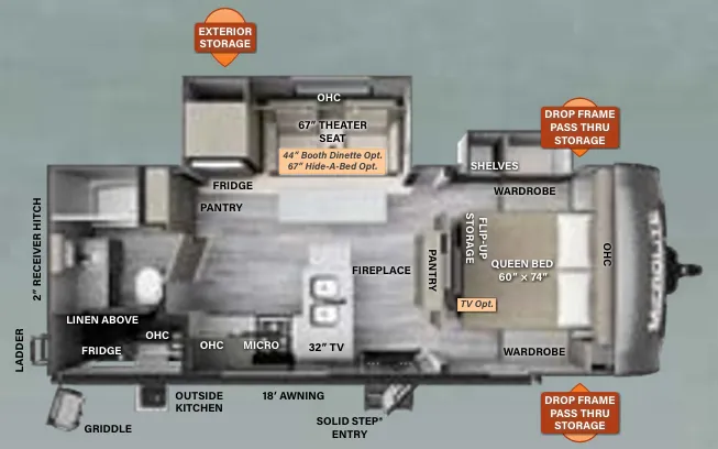 Forest River Flagstaff Micro Lite 25BSDS floor plan