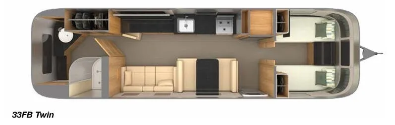 Airstream Classic 33FB Twin floor plan