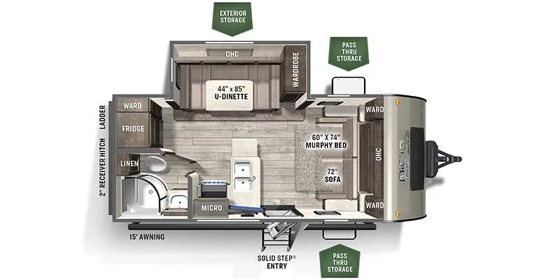 2022 Forest River Flagstaff Micro Lite 21DS floor plan
