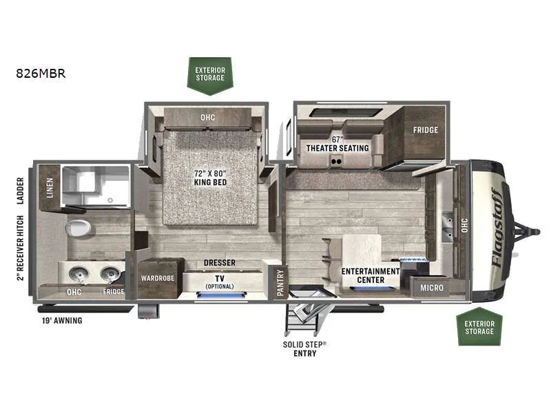 2022 Forest River Flagstaff Classic 826MBR floor plan