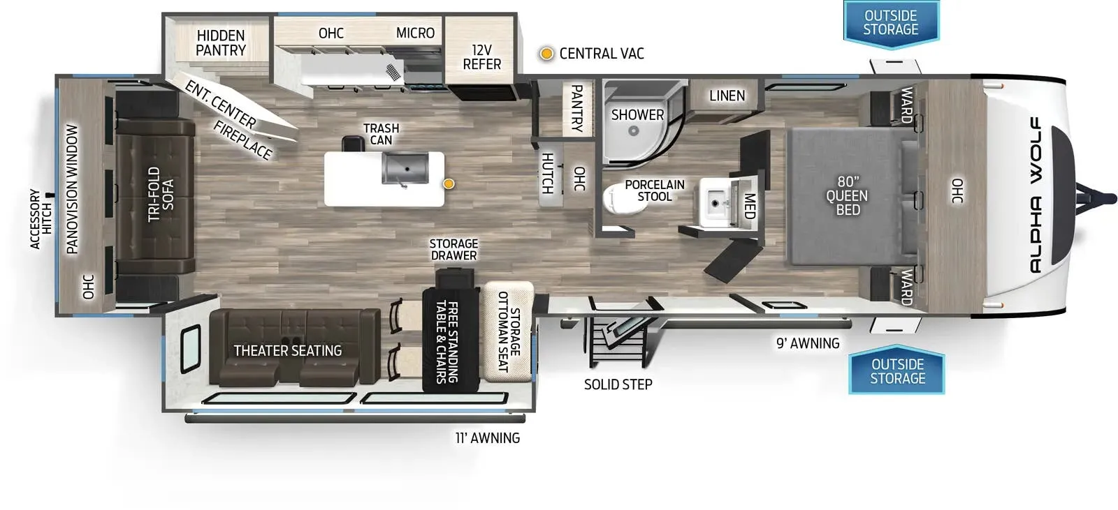 2016 Forest River Cherokee Alpha Wolf 26RL - Floor plan